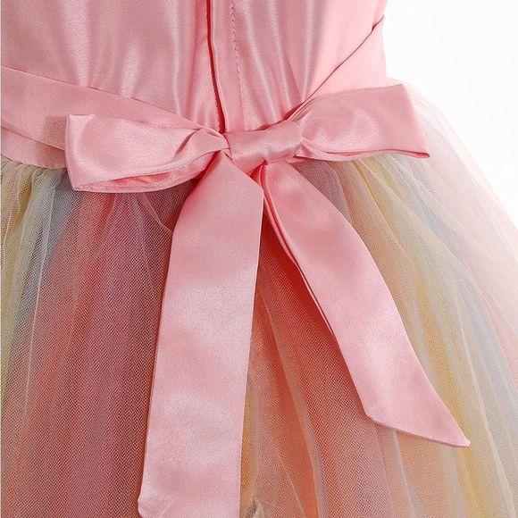 Unicorn Dress for Girls Unicorn Costume with Headband & Satin Sash Birthday NWT - Picture 6 of 7